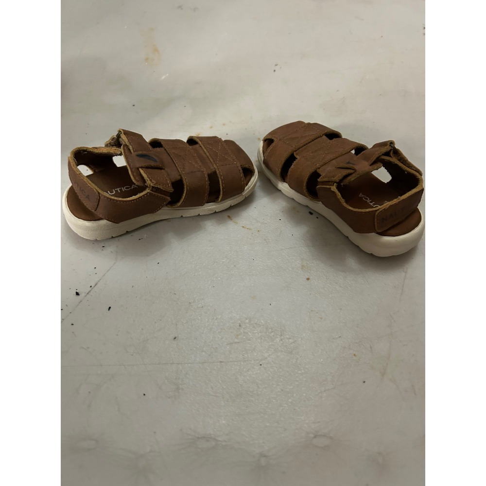 Nautica Kids Brown Fisherman Sandals Hook Loop Closure Size 6 Toddler Boys Girls - Picture 3 of 5
